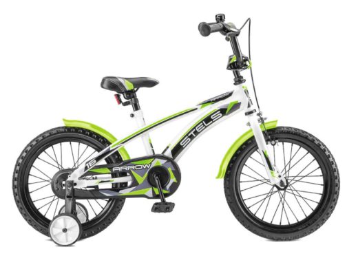 Велосипед STELS Arrow 16" 9.5" Белый/зелёный V020