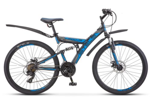 Купить двухподвесный Велосипед STELS Focus MD 26" 21-sp 18" Чёрный/синий 2018 V010