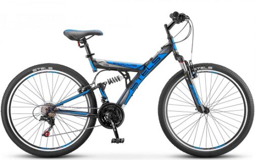 Купить двухподвес Велосипед STELS Focus V 26" 18-sp 18" Темно-синий/синий V030