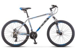 Велосипед STELS Navigator-500 D 26″ 18″ Серебристый/синий F010