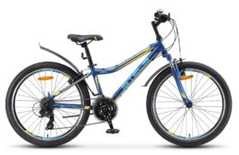 Велосипед STELS Navigator-410 V 24″ 21-sp 13″ Тёмно-синий/жёлтый V010