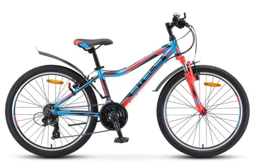 Купить подростковый горный Велосипед STELS Navigator-450 V 24" 13" Синий/красный/чёрный V010