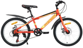 Велосипед 20″ AVENGER C200D, 11″ красный/желтый неон